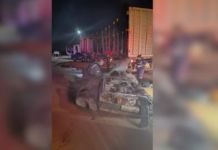 Homem e enteada de 11 anos morrem em acidente entre carro e carreta na MGC-452, em Nova Ponte