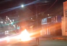 Motociclista sofre acidente na avenida Belo Horizonte e moto pega fogo