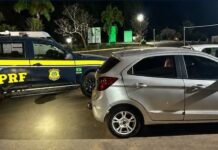 Após perseguição, PRF recupera carro roubado, apreende drogas e prende suspeito na BR-365