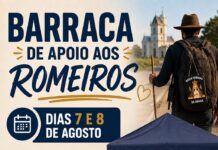 Barraca de apoio aos romeiros oferecerá acolhimento nos dias 7 e 8 de agosto em Romaria.