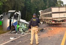 Acidente entre carreta e micro-ônibus deixa 22 mortos e diversos feridos na BR-373